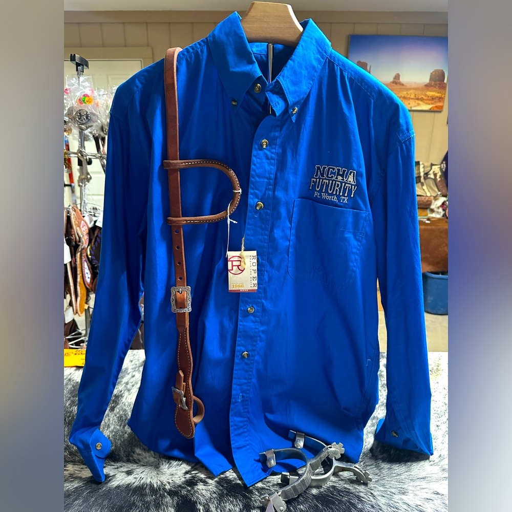 New with Tags, Roper Men’s Shirt with NCHA embroidery